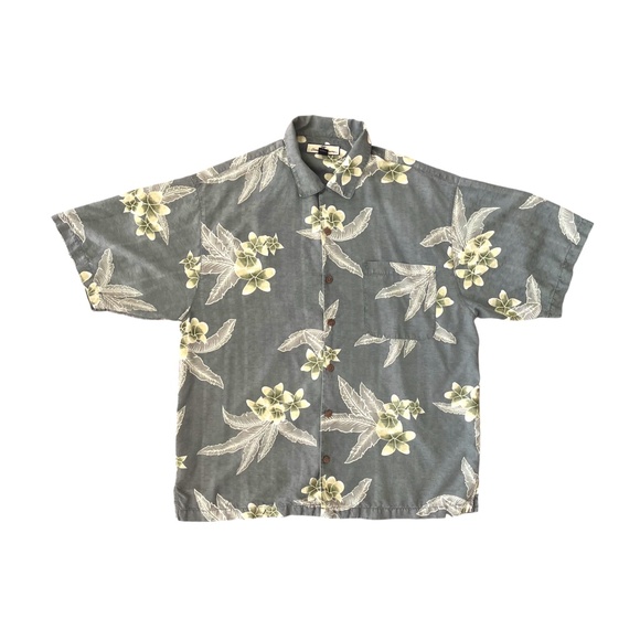 Tommy Bahama Silk Shirt Men's L Hawaiian Tropical Print Short Sleeve Button Up - Picture 2 of 6
